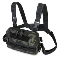 Sac de poitrine tactique léger et respirant pour homme, style streetwear, avec système Molle et camouflage