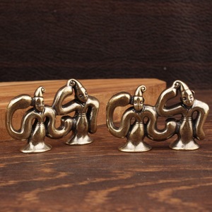 Figuras Decorativas de Latón, 4 Piezas, Estilo Chino, Adorno de Mesa, Pequeñas Figuras Felices - Product Image 1