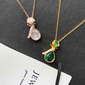 Collar con Colgante de Circonita Cúbica AA en Forma de Gota de Agua, Varios Colores Disponibles, Tamaño Pequeño, Joyería para Mujer - Product Image 4