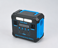 Station d'alimentation portable 384Wh 500W, générateur solaire 110V/220V AC, USB-C PD, charge rapide, lumière LED, batterie de secours pour le camping et les situations d'urgence