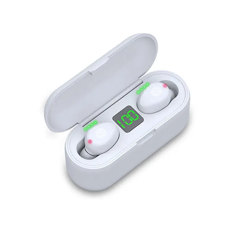 Earbud TWS nyaman dipakai, Headphone nirkabel kontrol sentuh cerdas dengan tampilan Digital LED