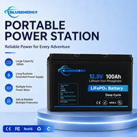 Stasiun Daya Portabel LiFePO4 12.8V 100Ah 1280Wh Daya Tahan Siklus Tinggi (5000 Siklus) Pengganti Aki Timbal Asam untuk Penyimpanan Energi Surya Rumah dan RV