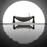 Baignoire autoportante Elabor en résine transparente, design moderne, fonction massage, garantie 5 ans pour hôtel et villa