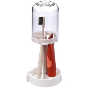 Caja de Almacenamiento de Cepillos de Dientes Ovalada Moderna y Ecológica para el Hogar, de ABS+PS, con Juego de Vaso para Enjuague Bucal, para la Encimera del Baño - Product Image 1