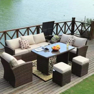Sofà all'aperto del <span class=keywords><strong>giardino</strong></span> del <span class=keywords><strong>rattan</strong></span> del patio della villa dell'hotel di vimini impermeabile della mobilia moderna all'aperto - Product Image 2