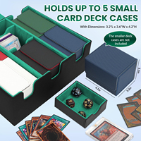 Grande boîte de rangement pour cartes à collectionner avec fermeture magnétique en cuir, capacité de 5 boîtes contenant plus de 2200 cartes pour le stockage de cartes TCG