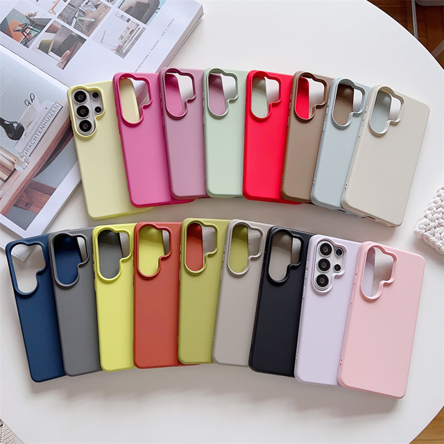 Candy Color Hot pink Liquid Silicone TPU Soft Protective Cover Mobile Phone Case for samsung S26 Plus ultra Premium Back Cover