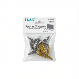 Ilan Metal <b>Corner</b> <b>Protector</b> 2.5cm 12pc Silver And Gold Mix For Bag Protection - Product Image 2
