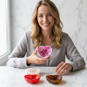 Handmade Eco-Friendly Resin <b>Heart</b> <b>Bowls</b> Color Enamel Modern Luxury Design Dishwasher Safe Stackable Wedding & Party Gifting - Product Image 1