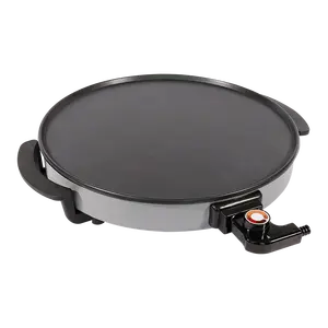 Non Stick Electric Pizza Pan OEM 40 Household Multi Functional Electric Doubke Handle Large Electric Grill of Aluminum 220 BLACK