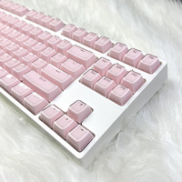 Jelly Keycaps-Crystal Cute Pink Keycaps 136Keys OEM Profile for 61/68/84/87/98/100 Cherry Gateron MX Mechanical