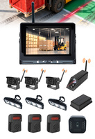 Kit de Sistema de Monitoreo con Cámara Láser Inalámbrica BSD, con Alarma de Sonido y Luz de 4 Canales, Zona de Seguridad para Operador, Magnético para Montacargas
