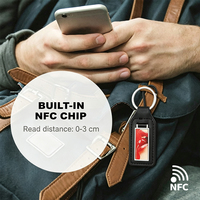 Porte-clés intelligent NFC en métal avec accent doré, kit d'accessoires personnalisables pour marque, production en gros, kit d'accessoires inscriptibles par l'utilisateur