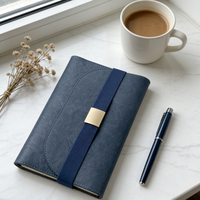 Carnet A5 Premium en Tyvek, ensemble stylo et journal co-designé avec fermeture élastique, pochette de rangement en cuir – Collection Exécutive