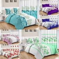 Vente flash : 8 pièces de draps de lit en stock, ensemble de draps de lit de luxe sur mesure, ensemble de literie king size avec rideaux