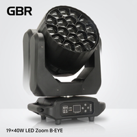 Projecteur LED Zoom B-EYE 19x40W RGBW 4-en-1 à tête mobile 4 ° - 60 °   Projecteur de scène à faisceau LED avec contrôle individuel et effet kaléidoscope