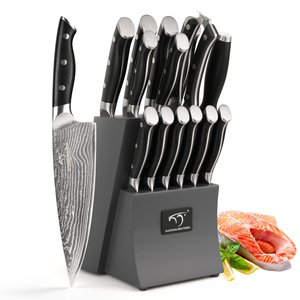 Ensemble <span class=keywords><strong>de</strong></span> couteaux <span class=keywords><strong>de</strong></span> chef professionnels en acier Damas VG-10 au <span class=keywords><strong>meilleur</strong></span> prix avec manche en ABS - Product Image 1
