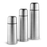 Thermos à double paroi en acier inoxydable à isolation sous vide avec couvercle hermétique anti-fuite traditionnel à tête de balle