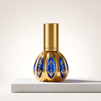 Flacon d'huile essentielle portable mini 10 ml, finition givrée mate, flacon à bille en verre, bouchon doré, échantillon de parfum de voyage, souvenir de Dubaï