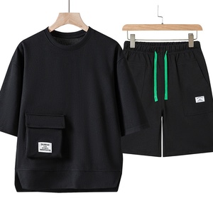 Nouvel ensemble de sport décontracté pour <span class=keywords><strong>homme</strong></span>, collection été : haut et short, 2 pièces, vente en gros, personnalisable avec logo, ensemble t-shirt et short pour <span class=keywords><strong>homme</strong></span> - Product Image 3