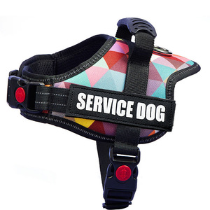 <span class=keywords><strong>Harness</strong></span> Anjing Mewah WAOPET, Tali Nilon Besar, Vest, Motif Geometris Multiwarna, Reflektif, dengan Gesper - Product Image 1