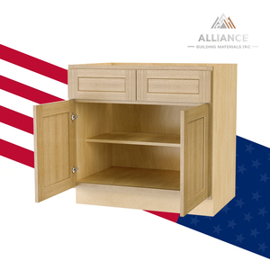 Gabinetes de roble RTA de paquete plano de la mejor opción, almacén de Nueva Jersey y California, entrega rápida, gabinetes de cocina de roble blanco de madera, la mejor opción de la B33-B36 - Product Image 1