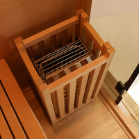 Petit sauna en bois de pruche moderne portable pour 1 à 2 personnes avec bande lumineuse