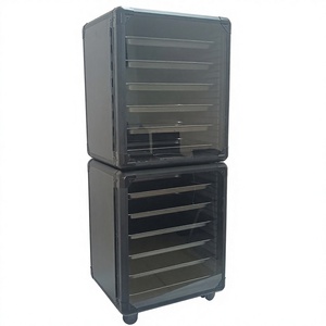 Boîte de rangement miniature empilable <span class=keywords><strong>Bingo</strong></span> avec cadre en alliage d'aluminium, fenêtre transparente, serrure et chariot 360 °   Roues - Product Image 5
