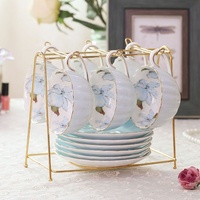 Ensemble de 12 tasses et soucoupes en céramique rose pour filles, couleurs vives, tasses à café pour cadeaux d'affaires