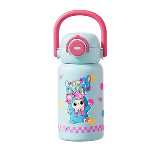 Children's Cartoon 316 Stainless Steel Insulated Water <b>Bottle</b> With Lid Double Drinking Cup Straw And Sleeve For School - Product Image 5