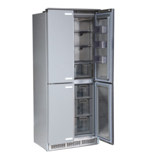 4 도어 355L 스테인레스 스틸 휴대용 전기 냉장고 소형 바닥 냉동고 서리 없는 제상 가정용 상업용 프랑스어 - Product Image 2