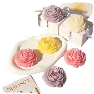 LE130 <span class=keywords><strong>Candele</strong></span> <span class=keywords><strong>Profumate</strong></span> a Forma di Fiore di Peonia in Cera di Soia per Decorazione Casa - Product Image 1
