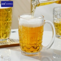 Nouveau Design chopes à bière verrerie diamants Qianli arrivée 370ML Transparent Six pièces ensemble tasse en verre en gros