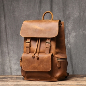 Crazy Horse sac à dos en <span class=keywords><strong>cuir</strong></span> hommes Vintage voyage <span class=keywords><strong>cartable</strong></span> sacs collège <span class=keywords><strong>cartable</strong></span> grande capacité sac à dos pochette d'ordinateur Leathfocus - Product Image 2