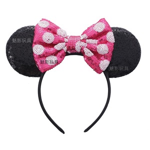 Factory <strong>Wholesale</strong> <strong>Hot</strong> Selling Mickey Cartoon Cute Bow Plastic Customizable <strong>Headbands</strong> For Children's Day Party Use - Product Image 4