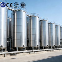 Tanque de Agua de Acero Inoxidable de Grado Alimenticio de 10000L, Diseño Higiénico, Certificado ASME, CE, ISO