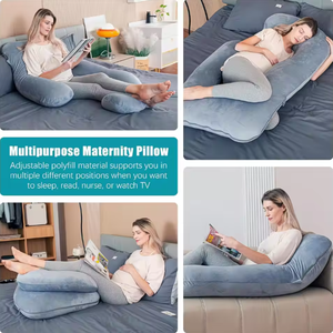 Mehrzweck-Samt-G-förmiges Mutterschafts-Körper kissen mit abnehmbarem Bezug und Ganzkörper unterstützung für schwangere Frauen in allen Körperformen - Product Image 4