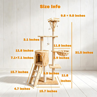 Arbre à chat multi-niveaux de luxe, centre d'activités pour chat, maisonnette en peluche avec plateforme et hamac, étagère stable, mobilier d'escalade pour chat