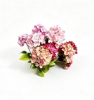 Hortensia artificiel en tissu de soie 3D à 2 têtes, style rustique, pour décoration de table et aménagement d'hôtel, design floral haut de gamme, aspect séché