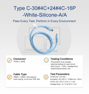 Cable USB C Magnético de Silicona 16P, C <span class=keywords><strong>a</strong></span> C + Instrumentación + Cableado + Arnés de Cableado + UL1354 + Teléfono + <span class=keywords><strong>HDMI</strong></span> 4K + <span class=keywords><strong>HDMI</strong></span> 10m - Product Image 4