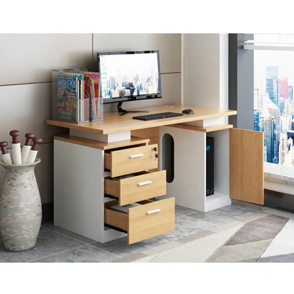 סיטונאי פשוט עיצוב מלמין עץ בית משרד מחקר שולחן מחשב שולחן במשרד שולחן מחשב שולחן עם מגירה