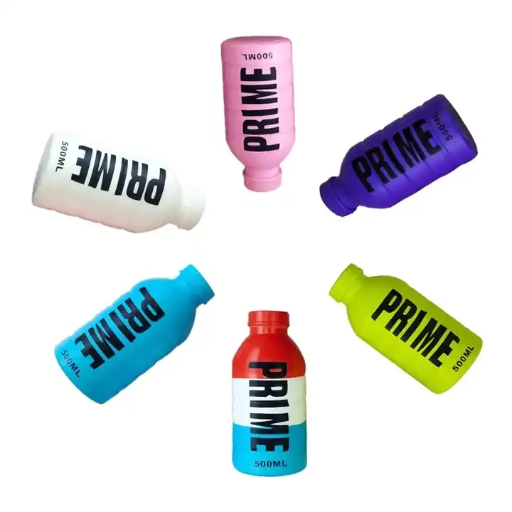 Hot Sale Pu Foam Benutzer definierte Prime Mini Stress Squishy Spielzeug Flaschenform Promotion Soft Stress Prime Drink Squishy Toy