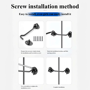 Heavy Duty Solid Stainless Steel <strong>Window</strong> Wind Hook Latch, Vintage Sash <strong>Window</strong> Security <strong>Catch</strong>, Windproof Holder Fastener - Product Image 3