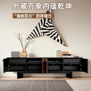 French Retro Style Solid Wood Tv Cabinet Ash Wood Color <b>Blocked</b> Wall <b>Mounted</b> Storage Living Room Tv Stand - Product Image 3