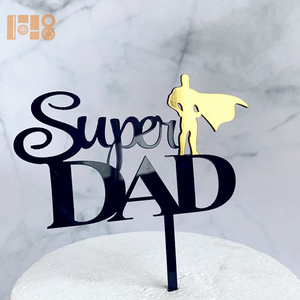 Decorazione per Torta in Acrilico Nero per la Festa del Papà, Topper in Acrilico 'Buon Compleanno Papà' per Decorazione Torta di Compleanno - Product Image 2
