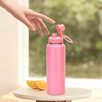 Bouteille d'eau isolée de 40oz à large ouverture avec logo Gym sous vide en verre en acier inoxydable pour le sport personnalisé
