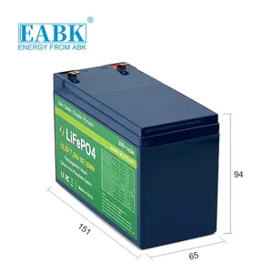 Batería LiFePO4 de 2000 ciclos, 12V, 7Ah, 5Ah, 7Ah, 10Ah, 12Ah, paquete de batería de fosfato de hierro y litio