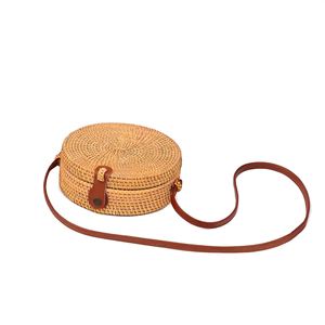 Bolso de Hombro de Paja Tejida al por Mayor, Bolso de Mimbre de Bali Unisex para Vacaciones de Verano, con Correas de Cuerda y Cinta, Estilo Casual para Viajes - Product Image 4