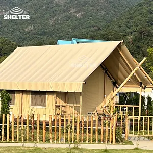 Tente d'hôtel en plein air Toile Glamping Tentes safari pour tentes de luxe hôtel station glamping