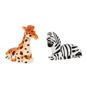 Ceramic Giraffe & Zebra Salt and Peppers Shakers